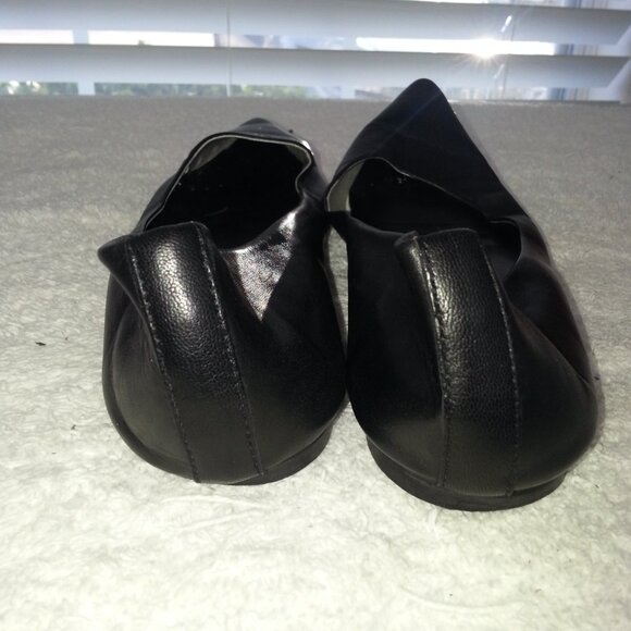 MIA Vintage Matte Black Pointy Toe Ballet Flats Worn - Picture 7 of 7